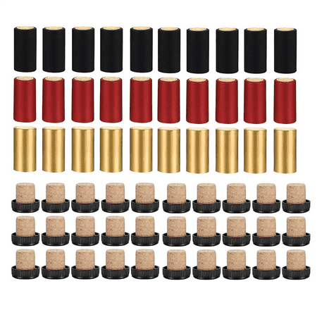 

60Pcs Wine Sealer for Wine Bottles 30Pcs Wine Bottle Cork Stoppers and 30Pcs PVC Heat Shrink Capsule