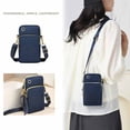 thumbnail image 1 of Bandolera | Bolso para móvil | Tela O-xford resistente al agua, pulsera ligera, múltiples compartimentos, puerto para auriculares | Azul oscuro | Pequeña Bolsa de Hombro, 1 of 6