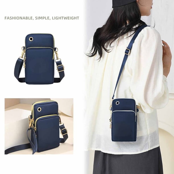 Bolso Bandolera Multicapa para Teléfono Móvil, Monedero Ligero, Bolso de Mano para Colgar En El Cuello, Bolso de Hombro Pequeño Portátil.
