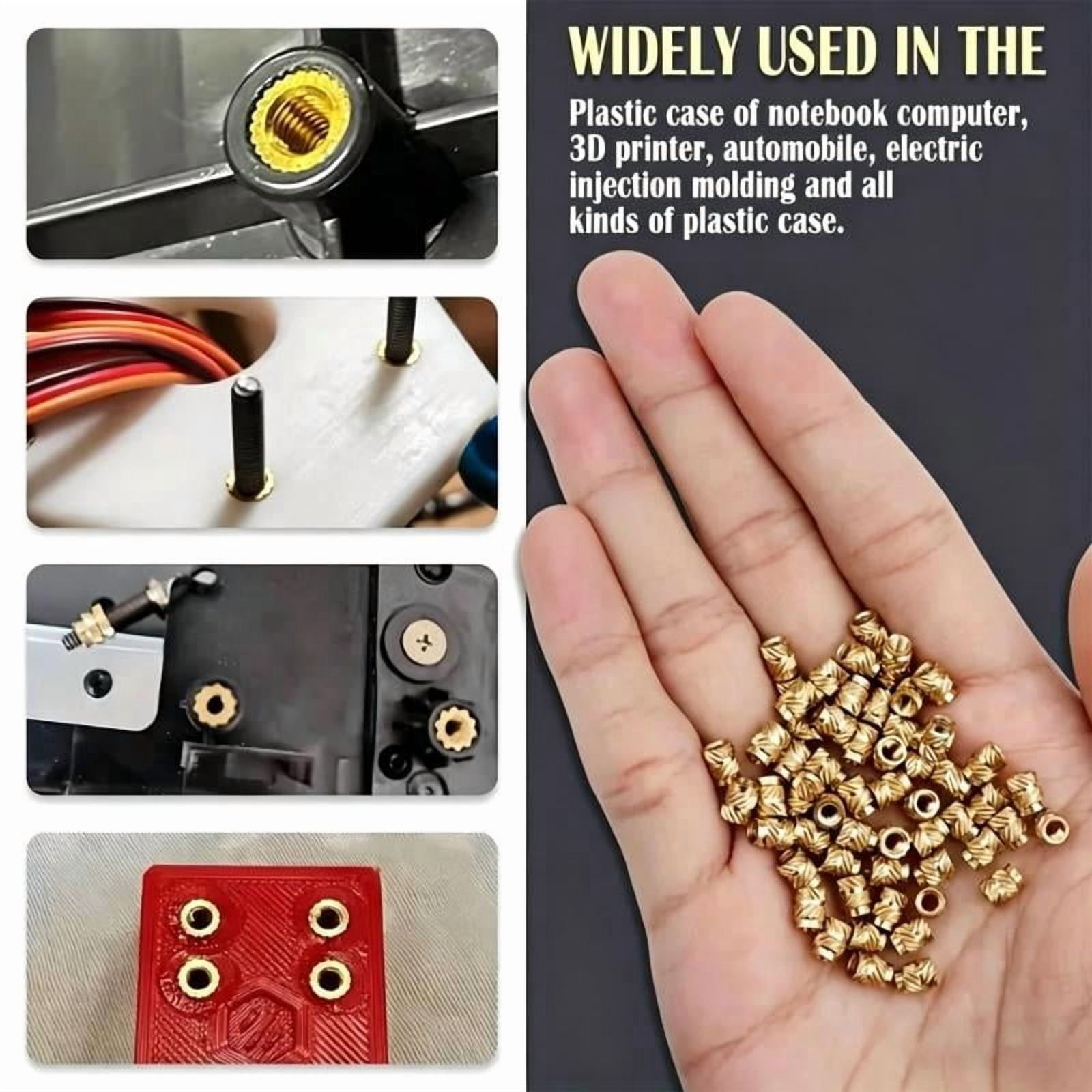 CEORPER 420Pcs Anti Brasses Threaded Inserts Threaded Knurled Brasses Hot Melt