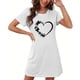 thumbnail image 4 of Camisón corto de talla grande para mujer, camisón de manga corta con estampado de pecho a la moda, camisón para mujer, 4 of 5