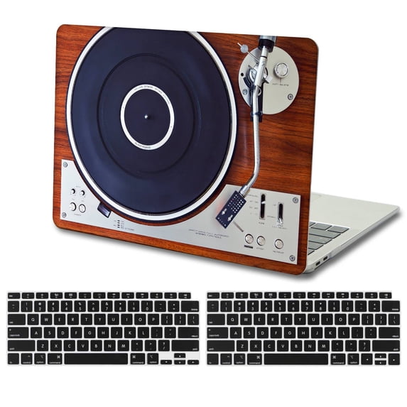 Hard Case for MacBook Air 13 inch 2018 - 2022 Release A2337 m1 m2 A2179 A1932 & Black Keyboard Cover, Vintage Music Player