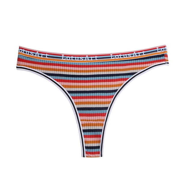 TrowBridge-bragas sexys para mujer, tangas de algodón a rayas, lencería deportiva transpirable, ropa interior bonita, bragas cómodas