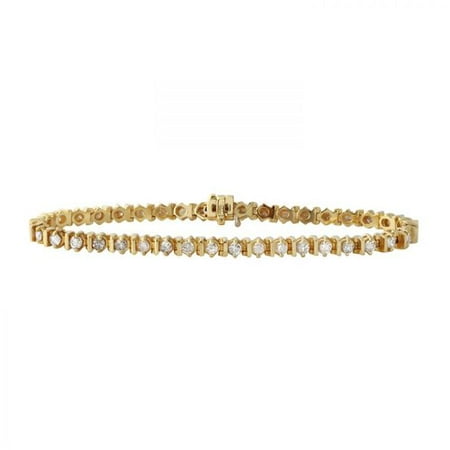 Ladies 2 Carat Diamond 14K Yellow Gold Bracelet