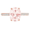 thumbnail image 7 of Solitaire with Accents Engagement Ring for Women - 2.21ct Simulated Pink Diamond in 14K Rose Gold Promise Ring, 7 of 7