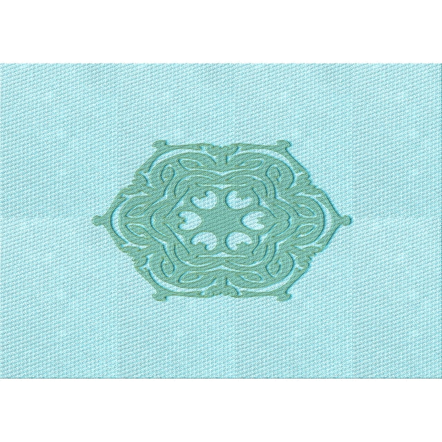 Ahgly Company Machine Washable Indoor Rectangle Transitional Medium Turquoise Green Area Rugs, 2' x 3'
