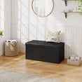 thumbnail image 6 of CONCETTA 30" Storage Ottoman Bench, Foldable Storage Chest, End of Bed Foot Stool with Padded Seat, Bedroom Bench, Support 660lbs, PVC Black, 6 of 11