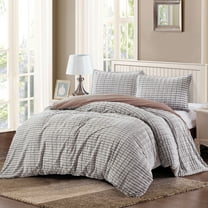 Home Soft things 3 Piece Faux Fur Duvet Cover Set - Paris - King (102" x 90")