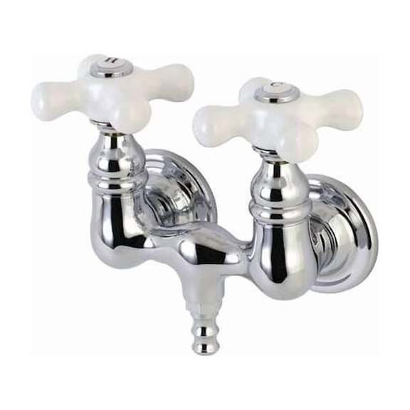 Kingston Brass AE40T1 Aqua Vintage 3-3/8 Inch Wall Mount Tub Faucet, Polished Chrome