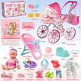thumbnail image 3 of Set de cochecito Baby Doll YIYBM con muñeca de 12,5 pulgadas y accesorios, 3 of 6