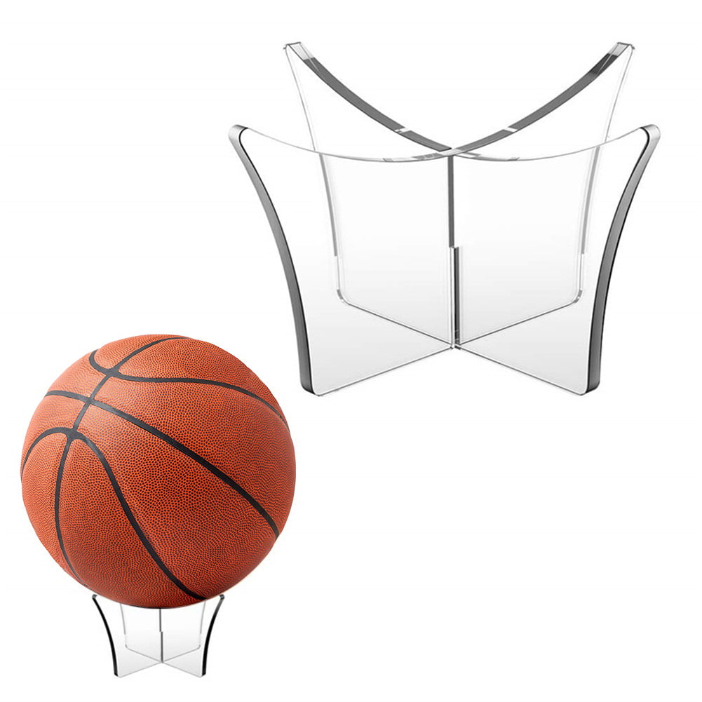 Ball Stand 1" Tall 3" Dia Basketball Soccer Bowling Hard Acrylic Display Holder 