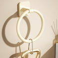 thumbnail image 5 of Qholemyo Towel Ring Hook Ring Towel Rack Minimalists Wall Mounted Round Small Size Hand Towel Hanging Rod Rag Towel Rack Towel Holder Bathroom Wall Towel Rack, 5 of 6