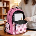 thumbnail image 4 of SCRAWLGOD Butterfly Spot Stars Print Pink School Backpack for Teens, Backpacks for Kids Students, Bookbag for Primary, Middle High School, 17 Inch Large Capacity Schoolbag, 4 of 7