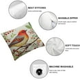 thumbnail image 6 of Acheng  Throw Pillow Covers Home Decorative Cushion Colorful Spring Animal Retro Flying Red Bird with Flowers Pillow Cases Square Pillocases for Outdoor Bed Sofa,Set of 2 White 20x20in, 6 of 7