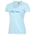 thumbnail image 2 of Women's  Light Blue St. Mary's University Rattlers Script Logo Comfort Wash V-Neck T-Shirt, 2 of 3