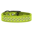 thumbnail image 3 of Mirage Pet Products Leather Rhinestone Dog Collar, Green, M, 3 of 3