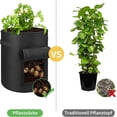thumbnail image 3 of sac Plantes, 4 Sacs De Culture Non Tisss Avec Poignes (vert), Pot En Tissu Ventil, 10 galones (40l), 3 of 5