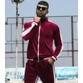 BUYJYA Men's Velour Tracksuit Set Velvet Sweatsuit Jogging Suits Full Zip Casual Jackets Pants 2