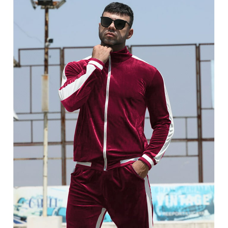 Fradrage Clancy Sump BUYJYA Men's Velour Tracksuit Set Velvet Sweatsuit Jogging Suits Full Zip  Casual Jackets Pants 2 piece Warm Outfit Athletic Workout - Walmart.com