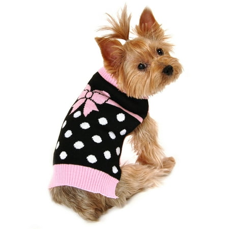 Black Pink Dot Bow Sweater, Multiple Siz - Walmart.com