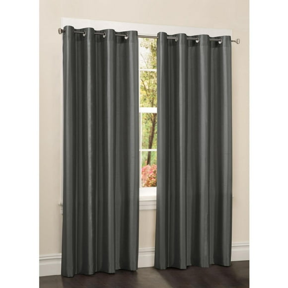 Mainstays Faux Silk Drapery Grommet Window Curtains Panel