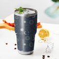 thumbnail image 3 of 30oz Dark Blue Sun Moon Cloud Pattern Tumblers Stainless Steel Tumbler with Lid and Straw,Vacuum Insulated Double Wall Travel Tumbler Cups Mug with Cleaning Brush for Coffee,Tea, 3 of 7