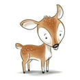 thumbnail image 2 of SD Graphics Studio 12x12 White Modern Wood Framed Museum Art Print Titled - Kids Deer, 2 of 4