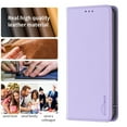 thumbnail image 5 of Decase Cover For iPhone 14, Shockproof PU Leather Book Folding Flip Folio Case with Card Holders Kickstand Magnetic Closure TPU Inner Shell Protective Cover for Women Men, lightpurple, 5 of 6