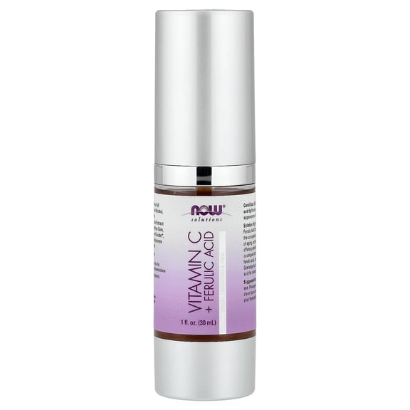 NOW Foods Solutions, Vitamin C & Ferulic Acid Serum, 1 fl oz (30 ml)