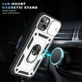 thumbnail image 5 of JTCASES for iPhone 13 Case, Sliding Camera Cover+ Rotating Ring Kickstand + Magnetic Car Mount + Inside Card Holder, Bracket Shockproof Frame Anti-drop PC TPU Heavy Duty Protection, Black/Silver, 5 of 11