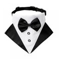 thumbnail image 2 of Chien Smoking Bandana Chien Mariage Bandana Chien Collier avec Noeud Papillon et Cravate Designs Réglables Noir Col Formel Smoking Chien Noeud Papillon Réglable Foulard, 2 of 11