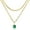 Green, variant on Mesovor Women Gold Layered Necklaces 18K Gold Plated Emerald Pendant Rectangle Necklaces Layering Choker Necklace