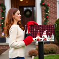 thumbnail image 3 of Christmas Magnetic Mailbox Cover, Winter Xmas Red Buffalo Plaid Standard Mailbox Cover, Holiday Decorations Christmas and New Year Yard Decoration,21" Lx 18" W (Christmas Santa Buffalo Plaid), 3 of 4