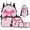 Pink Leopard Bow, variant on Pzuqiu Camo Bass Fish School Backpack Set for Kids with Lunch Bag 17 Inch Book Bags for Girls 10-12 Years Old, Schoolbag for Boys Pencil Bag Water Bottle Bag School Bookbag Sets