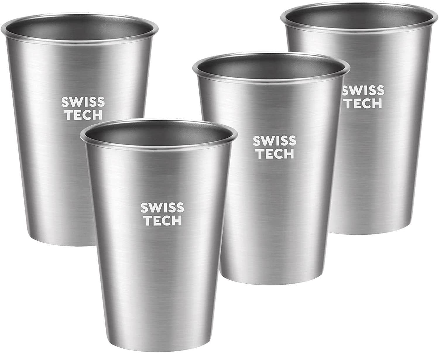 Modern Innovations Stainless Steel Pint Cups, Set of 5, 16 Oz