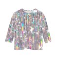 thumbnail image 4 of Tao Tao Girls Boys Tops 2025 Casual Sparkle Sequin Dressy Flowy Shirts Comfy Crewneck 3/4 Sleeve Loose Blouse Trendy Fall Clothes Silver 9 Years, 4 of 4