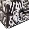 thumbnail image 6 of Cfowner Professional Makeup Train Case, Aluminum Frame Makeup Box with Mirror, Jewelry Storage Organizer, White Zebra, 6 of 7