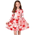 thumbnail image 2 of RXMEKW Robe à Manches Longues pour Filles avec Jupe Patineuse Évasée Extensible, Robe de Fête de Récital à Col Rond pour l'École et les Vacances, 2 of 6
