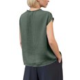 thumbnail image 4 of Xuyuer Women's Solid Color Sleeveless Blouse, Lace Collar Cardigan Top Loose Fit Casual Fashion Shirt, 4 of 6