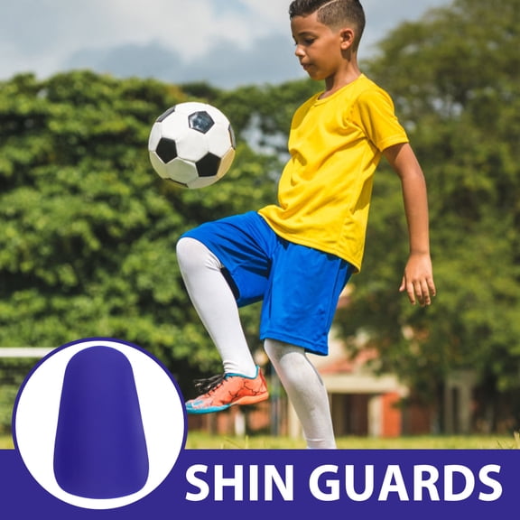 BESTYASH 1Pair Outdoor Soccer Shin Guards Blue Durable PU Material Leg Protection