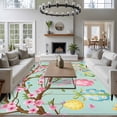 thumbnail image 3 of Non-Slip Rug Pad Rugs Happy Easter Egg Bunny Ear Rectangle Area Rugs 5x7Ft Soft Carpet Pads for Living Room Kids Room, Spring Floral Branch Teal Green, 3 of 9