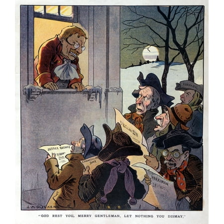 Puck Magazine Christmas Puck Cartoon 1907 Ntheodore Roosevelt Greeting A Group Of Men Singing Christmas Carols The Carolers Are John D Rockefeller Joseph B Foraker Henry H Rogers Edward H Harriman David J Brewer And James R ()