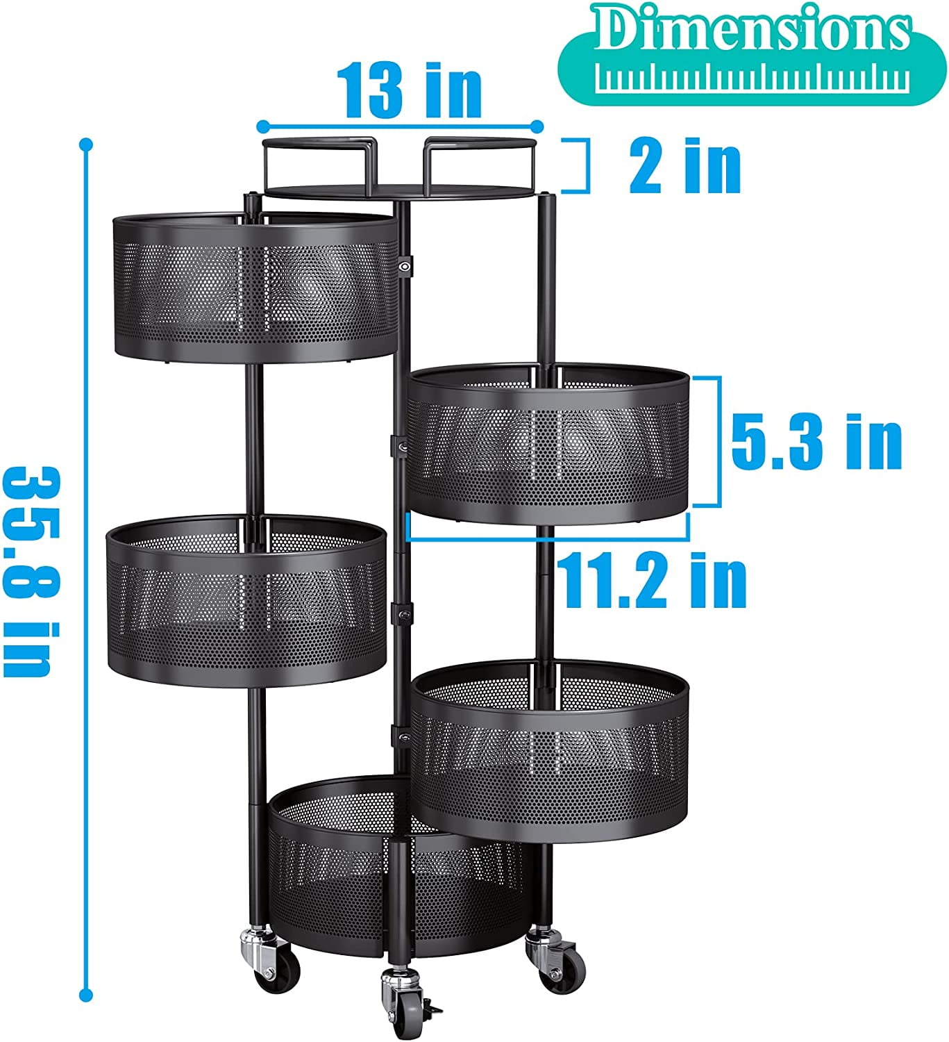 5 Tier Fruit Storage Baskets – Brian&Dany