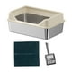 thumbnail image 4 of Bandeja de arena abierta Bandeja de arena para gatos Fácil de limpiar con pala Frente rebajado para gatos de interior Arenero para gatos Recipiente Caqui, 4 of 9