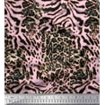 thumbnail image 1 of Soimoi Satin Silk Fabric Leopard & Tiger Animal Skin Print Fabric by Yard 42 Inch Wide, 1 of 3