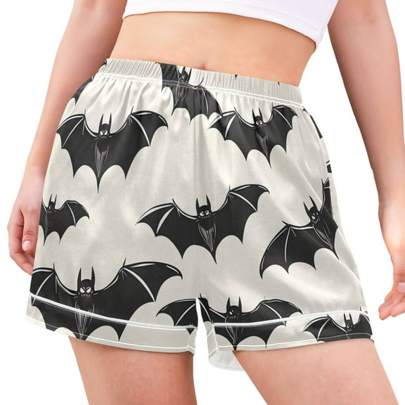 joogoo Women's Pajama Lounge Shorts Bats Halloween Bottoms Sleep Short M