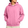 thumbnail image 2 of Nestiefly Men's Athletic Hoodies Fleece Plain Pullover Comfort Oversized Streetwear Fall Travel Drop Shoulder Sweatshirt Pink XL, 2 of 5