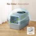 thumbnail image 2 of XL Stainless Steel Litter Box, Metal Cat Litter Box with Lid for Large Cats & Multiple Cats, Odor Control, Anti-Leak & Easy Clean, Round Top, 2 of 7