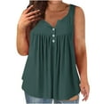 thumbnail image 2 of Njoeus Summer Tops for Women 2025 Womens Tops Dressy Casual Plus Size Tank Top for Women Sleeveless Tunic Henleys Shirt Womens Summer Tops 2025 Casual Pleated Button Up T-Shirts L-4Xl Blouse Plus Size, 2 of 5