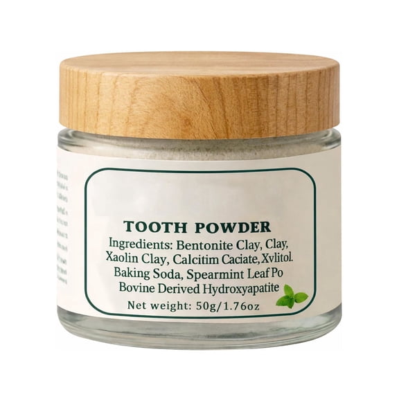 Tooth Powder, Remineralizing Tooth Powder, with Mint, Hydroxyapatite, Gently Cleans, Supports Strong Teeth & Fresh Breath